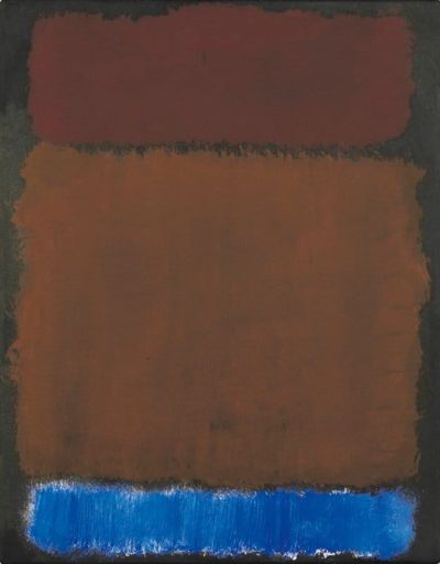 art oil painting reproduction of  Mark Rothko Wine Rust Blue On Black 1968 museum quality handmade