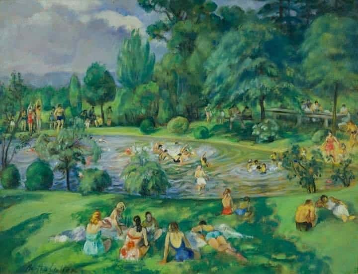 Martha Walter The Swimming Pool Huntingdon Valley Pennsylvania 1940 museum quality