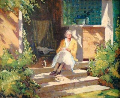 art oil painting reproduction of  Mary Brandish Titcomb Morning Coffee museum quality handmade