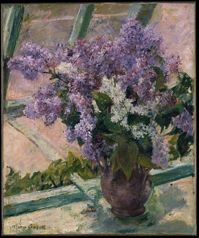 art oil painting reproduction of  Mary Cassatt Lilacs In A Window museum quality handmade