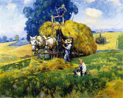 art oil painting reproduction of  Mathias J Alten Haymaking - 1926 museum quality handmade