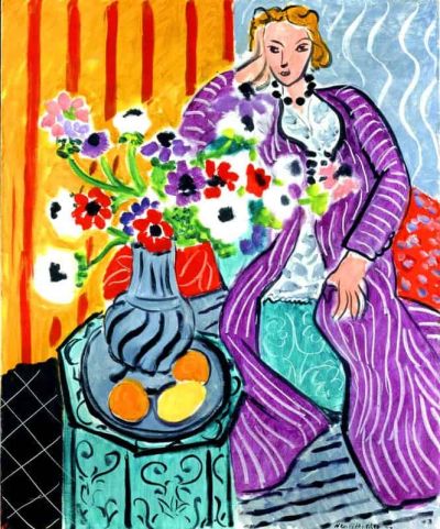 art oil painting reproduction of  Matisse Robe Violette Et Anemones museum quality handmade