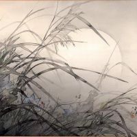 Matsubayashi Keigetsu Painting Of Autumn Moon And Grasses