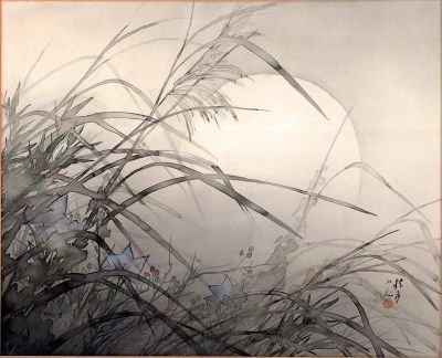 art oil painting reproduction of  Matsubayashi Keigetsu Painting Of Autumn Moon And Grasses museum quality handmade
