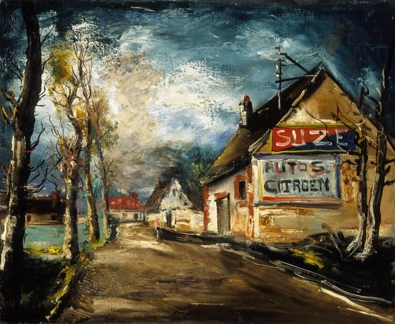 Maurice De Vlaminck Entree De La Ville - Entering The City - 1925 museum quality