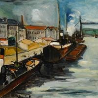 Maurice De Vlaminck Le Port Bateaux Quai C. 1912
