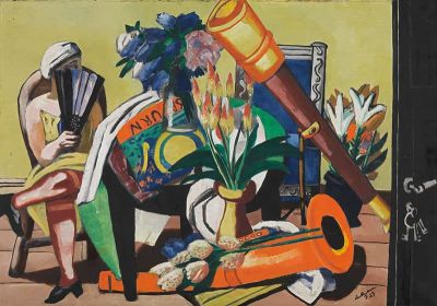 art oil painting reproduction of  Max Beckmann Large Still Life With Telescope 1927 museum quality handmade