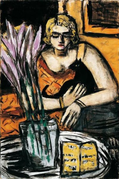 art oil painting reproduction of  Max Beckmann Woman With Cat 1942 museum quality handmade