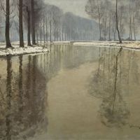 Max Clarenbach Winter On The River Erft