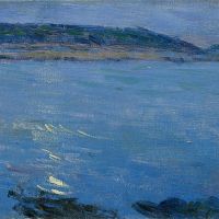 Max Kurzweil Blue Sea Landscape In The Moonlight C. 1900