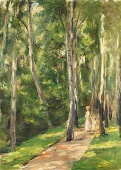 art oil painting reproduction of  Max Liebermann Alley Of Birches In The Wannsee Garden To The West museum quality handmade