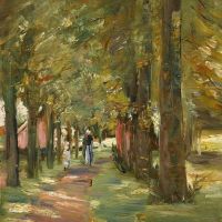 Max Liebermann Avenue With Female Figure With Child 1896 Hand Painted Reproduction