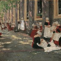 Max Liebermann The Courtyard Of The Orphanage In Amsterdam