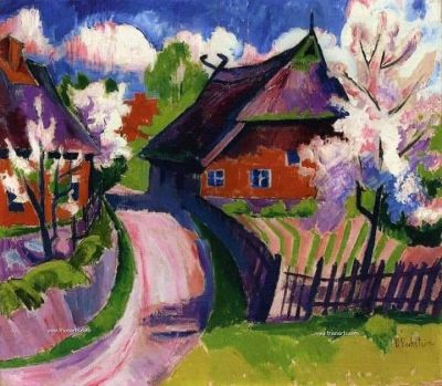 art oil painting reproduction of  Max Pechstein Springtime 1919 museum quality handmade