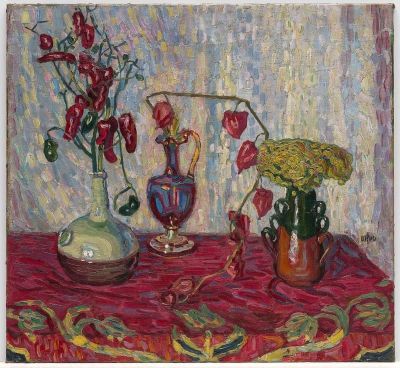 art oil painting reproduction of  Max Pechstein Stillleben Mit Judenkirschen Und Pfefferschoten 1906 museum quality handmade