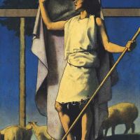 Maxfield Parish Shepherd With Purple Robe 1899