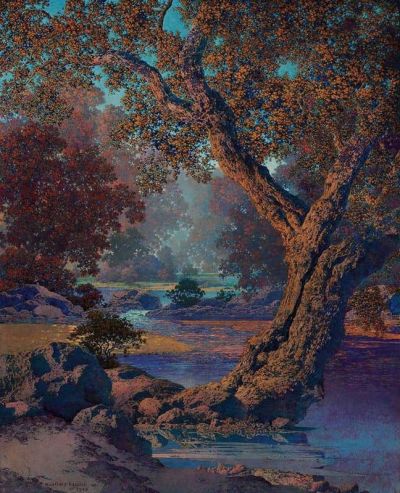 art oil painting reproduction of  Maxfield Parrish - Autumn Brook 1948 museum quality handmade