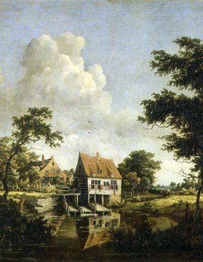 art oil painting reproduction of  Meindert Hobbema The Water Mills 1664-1668 museum quality handmade