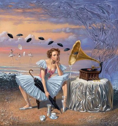 art oil painting reproduction of  Michael Cheval Melody Of Rain 1966 museum quality handmade