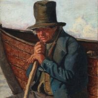 Michael Peter Ancher A Fisherman From Skagen At His Boat 1876 Hand Painted Reproduction