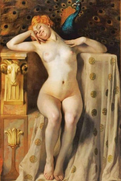 art oil painting reproduction of  Michel-richard Putz The Peacock Throne museum quality handmade