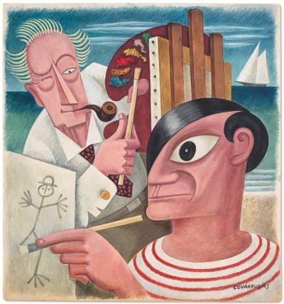 art oil painting reproduction of  Miguel Covarrubias Chandler Christy Vs. Pablo Picasso museum quality handmade