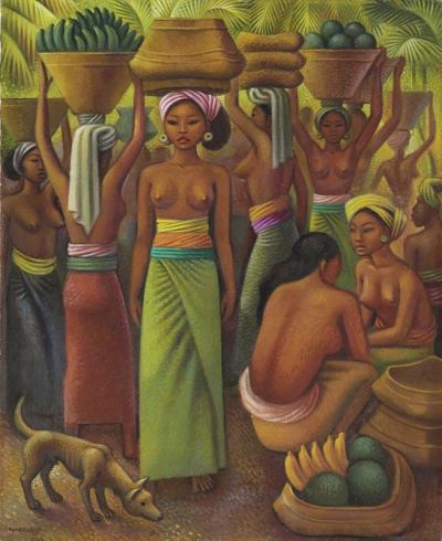 art oil painting reproduction of  Miguel Covarrubias Offering Of Fruits For The Temple 1932 museum quality handmade