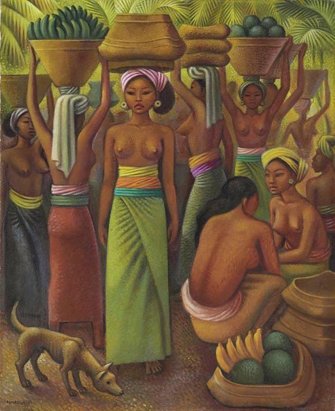 Miguel Covarrubias Offering Of Fruits For The Temple 1932 museum quality