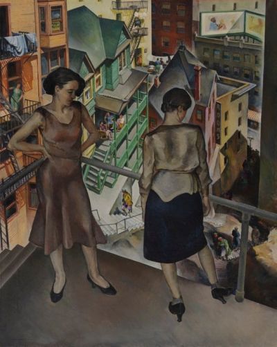 art oil painting reproduction of  Millard Sheets Angel S Flight 1931 museum quality handmade