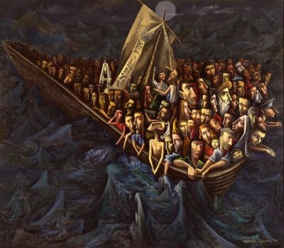 art oil painting reproduction of  Mitchell Siporin Endless Voyage - Endlose Reise - 1946 museum quality handmade