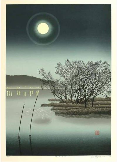 art oil painting reproduction of  Miyamoto Shufu Moonlight On The Lake museum quality handmade