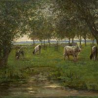 Mondrian Cattle In An Orchard