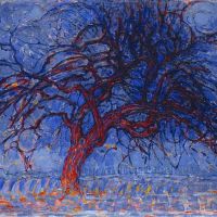 Mondrian Evening - Red Tree Avond 70x99