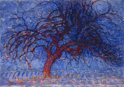art oil painting reproduction of  Mondrian Evening - Red Tree Avond 70x99 museum quality handmade