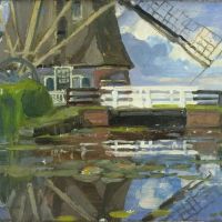 Mondrian Truncated View Of The Broekzijder Mill On The Gein Wings Facing West