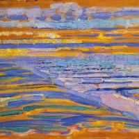 Mondrian View From The Dunes With Beach And Piers Domburg