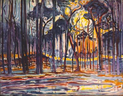 art oil painting reproduction of  Mondrian Woods Near Oele museum quality handmade