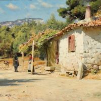 Monsted Peder A Cottage Outside Tatoi In Greece 1892