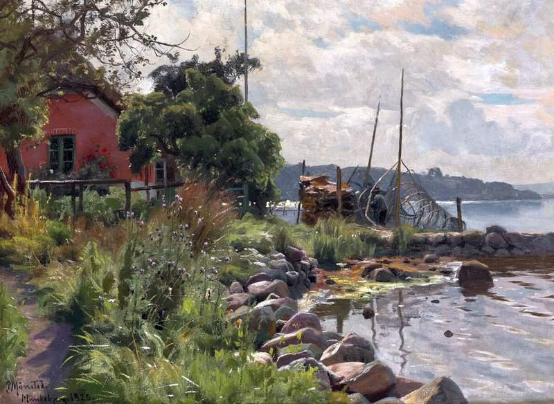 Monsted Peder A Fisherman S Cottage At Vejlefjord museum quality
