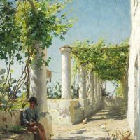 Monsted Peder A Pergola From Anacapri 1898