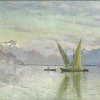 Monsted Peder A Quiet Day On Lake Geneva 1889