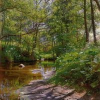 Monsted Peder A River Landscape 1897