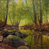 Monsted Peder A River Landscape 1900