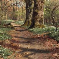 Monsted Peder A Spring Day In Charlottenlund Forest 1915