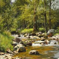 Monsted Peder A Stream In The Forest Early Summer 1907