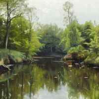 Monsted Peder A Summer Day At S By Stream 1922