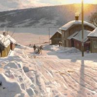 Monsted Peder A Sunny Winter Day In Lillehammer Norway 1916