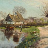 Monsted Peder A The Village Pond In Vridsloselille 1922