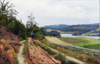 art oil painting reproduction of  Monsted Peder A Trail In Virklund Denmar museum quality handmade