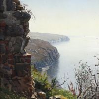 Monsted Peder A View Of The Ocean From The Ruins Of Hammershus On Bornholm 1882